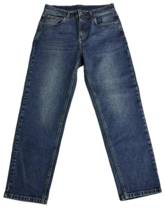 Dark Blue Loose Straight Jeans