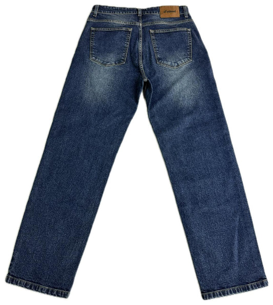 Dark Blue Loose Straight Jeans